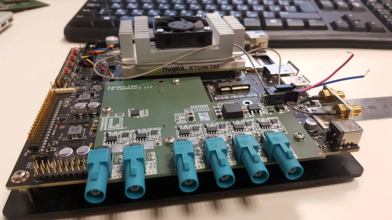 Yandex self-driving car camera hub board with Nvidia Jetson TX2